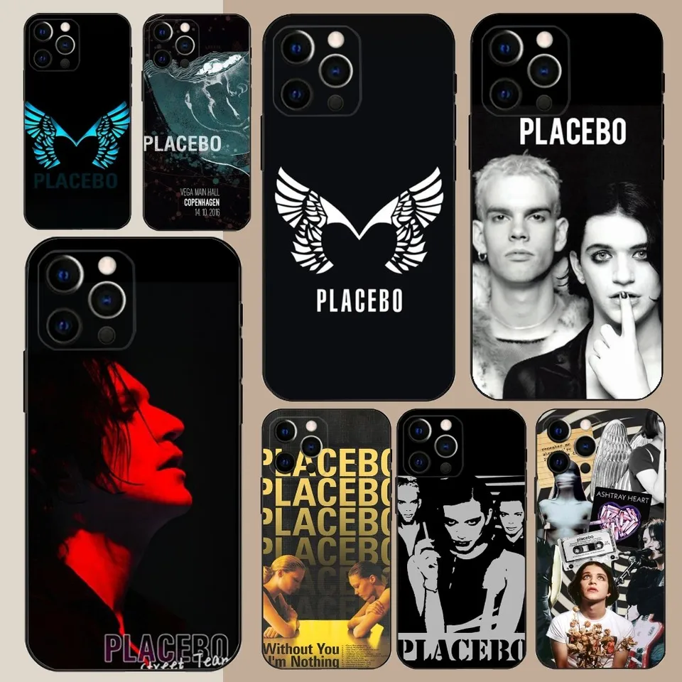 P-placebo pásové puzdro pre Apple iPhone 15,14,13,12,11, Pro, X, XS, Max, XR, Plus, Mini Soft Black Cover