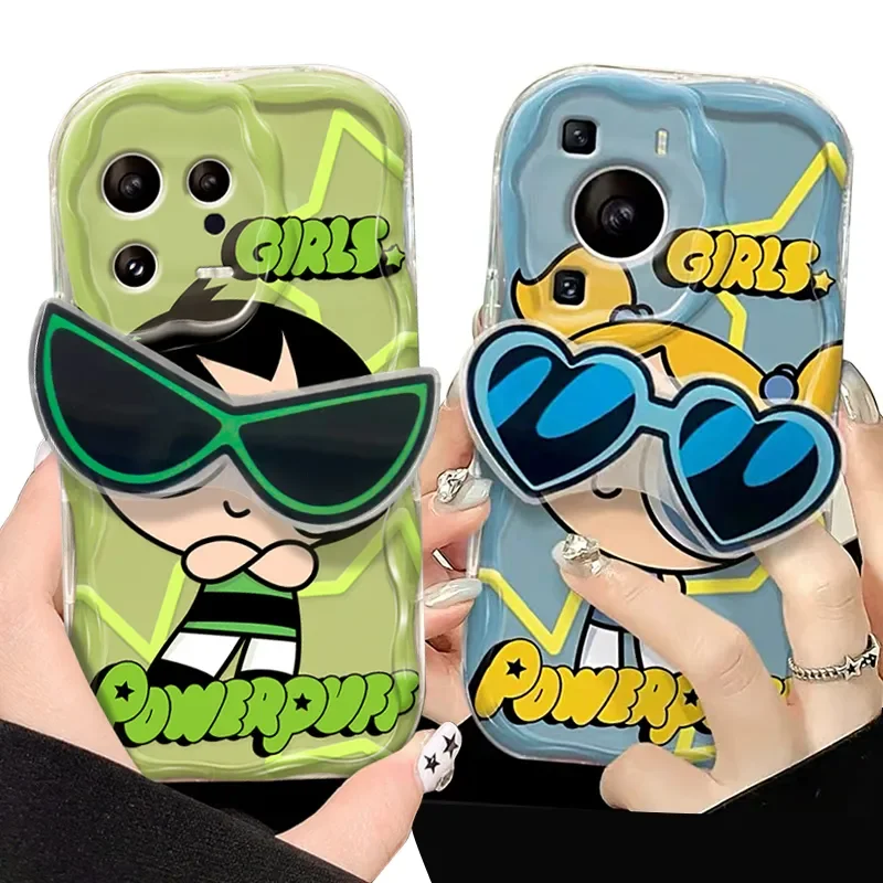 P-porypuff Girls Girls Okuliare podpory puzdru pre Xiaomi Mi 13 12 11i 5g Pro Lite POCO x5 x4 x3 x2 nfc gt 5g f3 m4 m3 kremíkový kryt