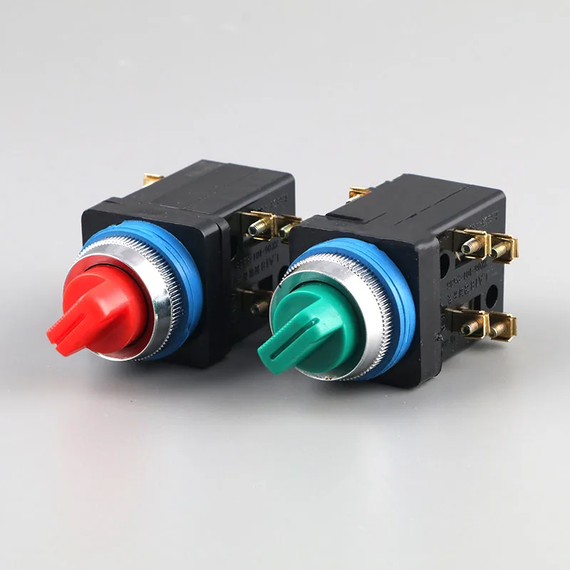 P132 380V Elektrický rotačný spínač 25 mm 2 Poloha/3 Polovičný prepínač tlačidla Červená/zelená LA18-22x2 LA18-22X3