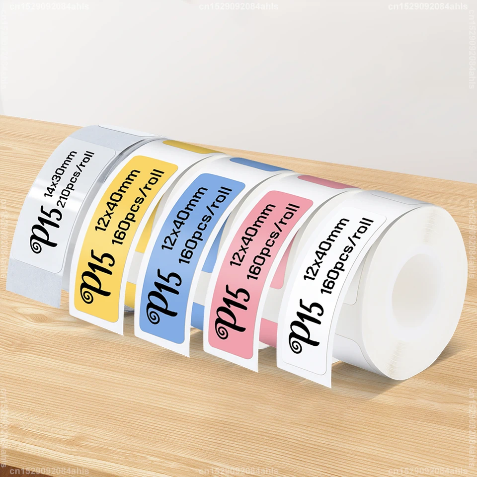 P15 Paper Roll 15x40 Tepelná nálepka 12x40 15x30 14x40 Termálna tlačiareň Trvalá štítok papier pre P15 P12 P11 D30 Q30S