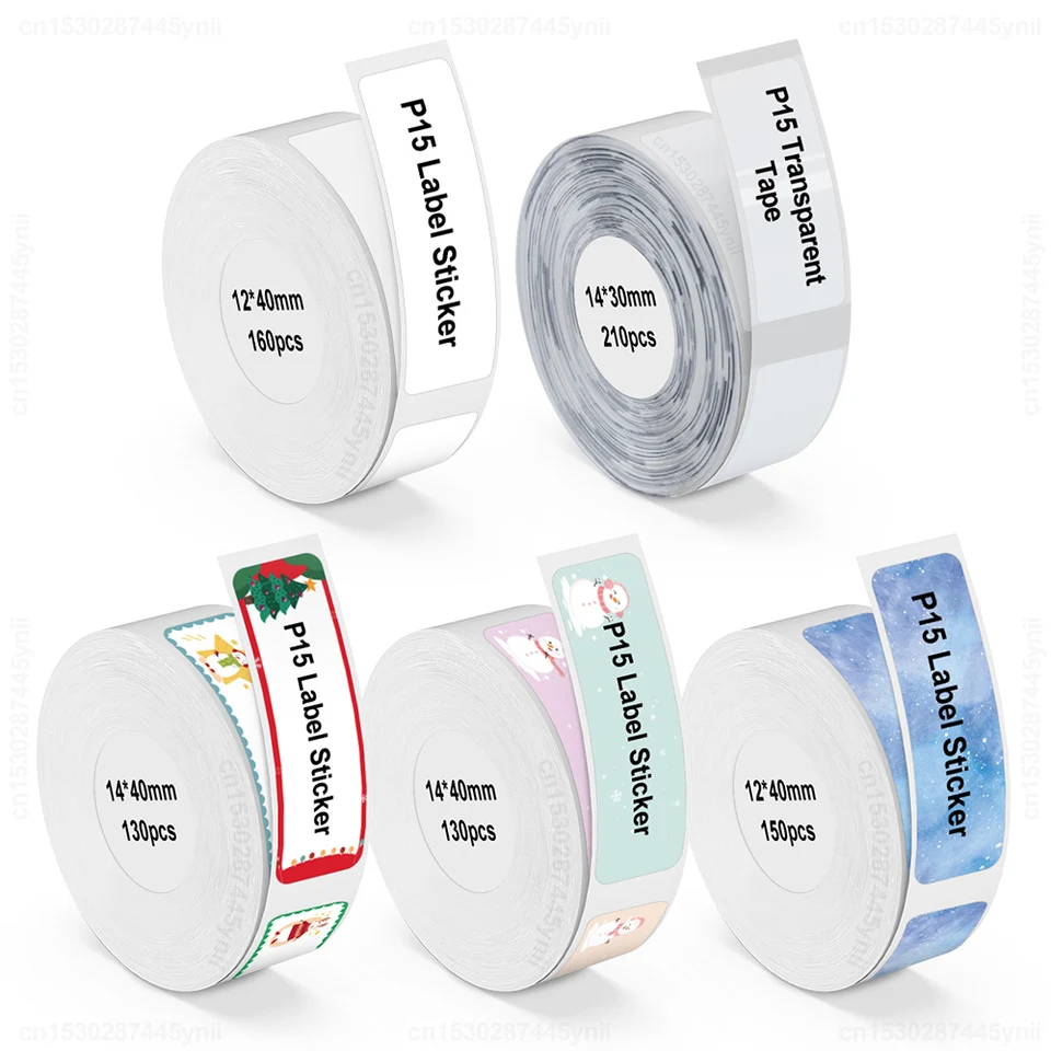P15 Transparentná biela štítok pásky 14*40 mm lepiacu vianočnú nálepku Použitie pre P15 P12 P11 Deli Q2 PRT M11 Mini Label Prinster Prinster