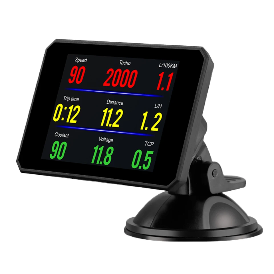 P16 TFT OBD HUD Zobraziť digitálne rýchlosti automobilu na palube počítača OBD2 Speedometer