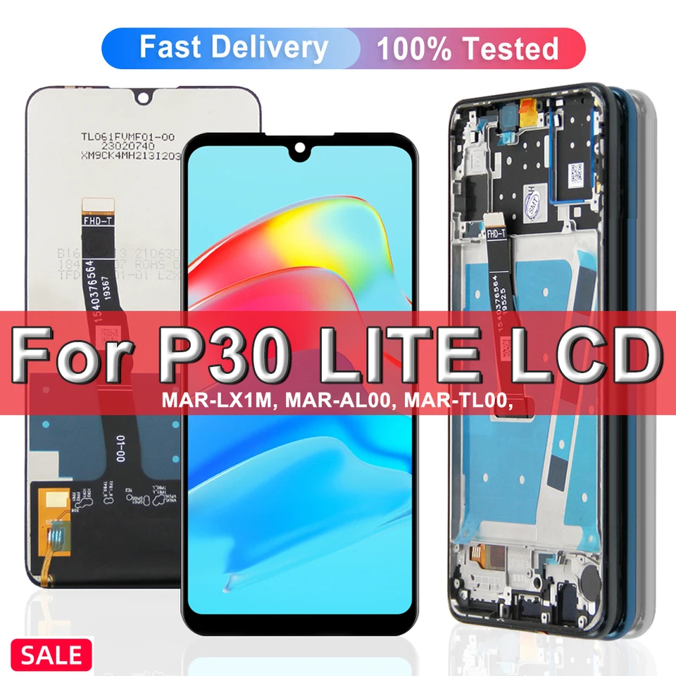 P30 Lite Screen, pre Huawei P30 LITE LCD Displej mar-LX1M LX2 AL00 dotyková obrazovka pre Huawei P30 Lite Nova 4e Výmena obrazovky