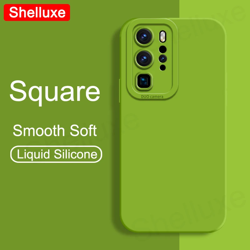 P40 Pro Case Shellluxe Square Liquid Silikone Mäkký kryt pre Huawei P40 P30 Lite P20 PRO P30LITE P40PRO P40LITE 4G 5G PAILE PASION