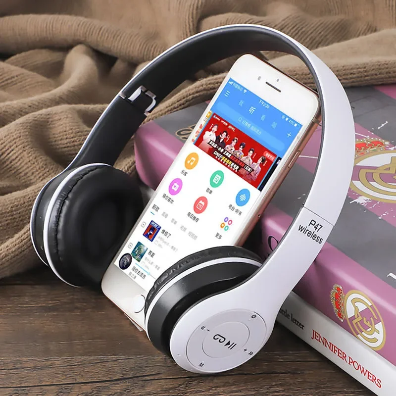 P47 Bluetooth 5.0 Wireless Slúchadlá skladacie hifi stereofónne basové slúchadlá detské prilby darček s adaptérom pre iPhone pre iPhone