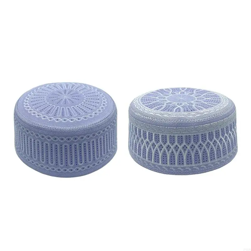P88B Turban Hat pre dospelých priedušných bavlnených kufi okrúhly arabský klobúk islamský turbanový klobúk