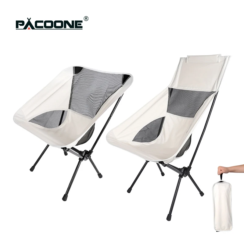 Pacoone Camping Prenosná skladacia stolička Moon Outdoor Ultralight Fishing Chair Fľaš