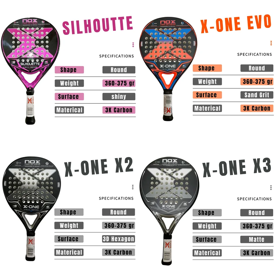 Padlová tenisová raketa X-One-uhlíka pre začiatočníkov, 3K rake