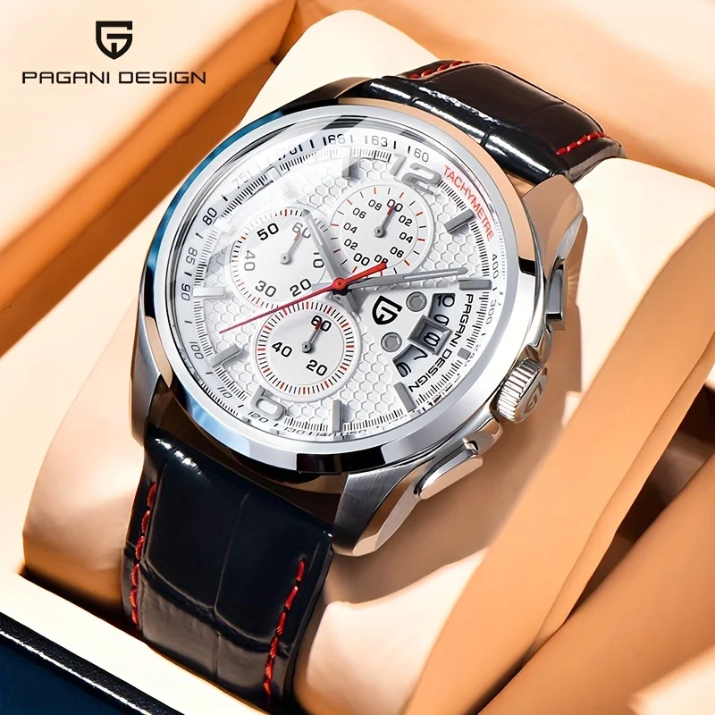 Pagani Design 2024 Men Quartz Watches Luxusné značky Fashion Movement Vojenské hodinky Kožené Quartz hodinky Relogio Masculino