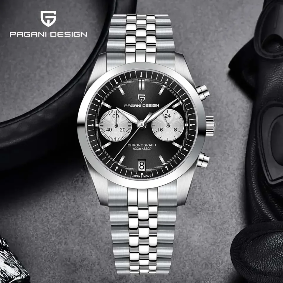 Pagani Design 2024 New Sports Men Quartz Chronograph PD1775 VK64 Sapphire Nerezová vodotesná 10bar hodinky pre mužov