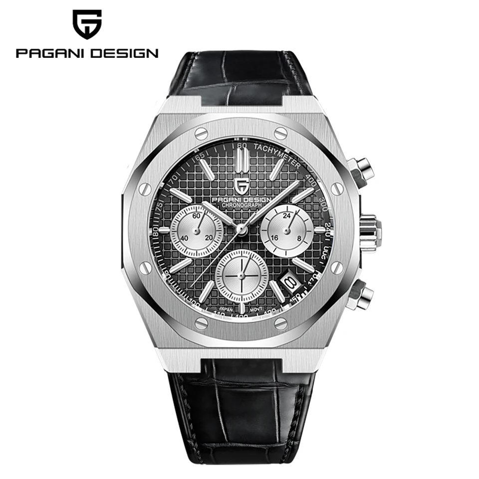 Pagani Design 2024 Nové 40 mm Pánske kremeňové hodinky Sapphire Nerezová vodotesná