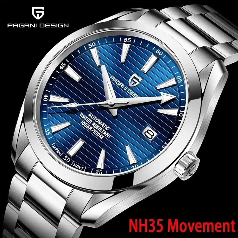 Pagani Design Japan NH35 Men Mechanické náramkové hodinky Nové zafírové sklo