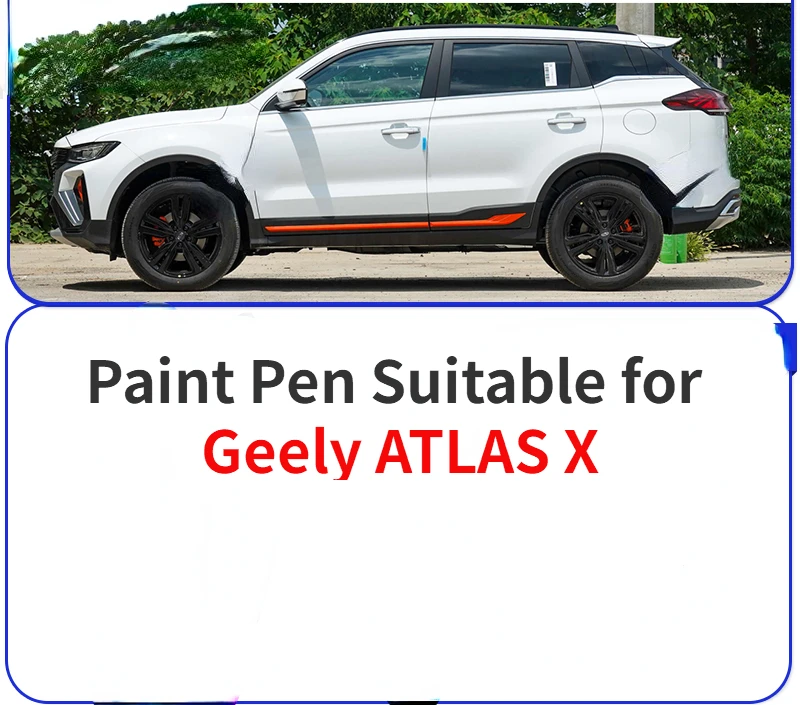 Paint pero vhodné pre Geely Atlas x Heroic Lose Lose White Auto Fixer Mimoriadne šedý veterný strieborný strieborný náter