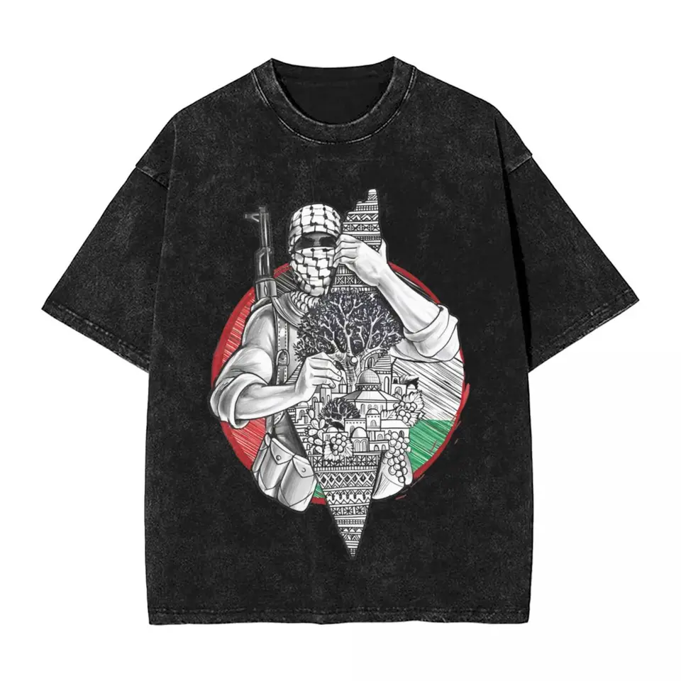 Palestína existencia umyla tričko Streetwear Tričko Arabská hatta keffiyef Tees topy pre mužov Ženy