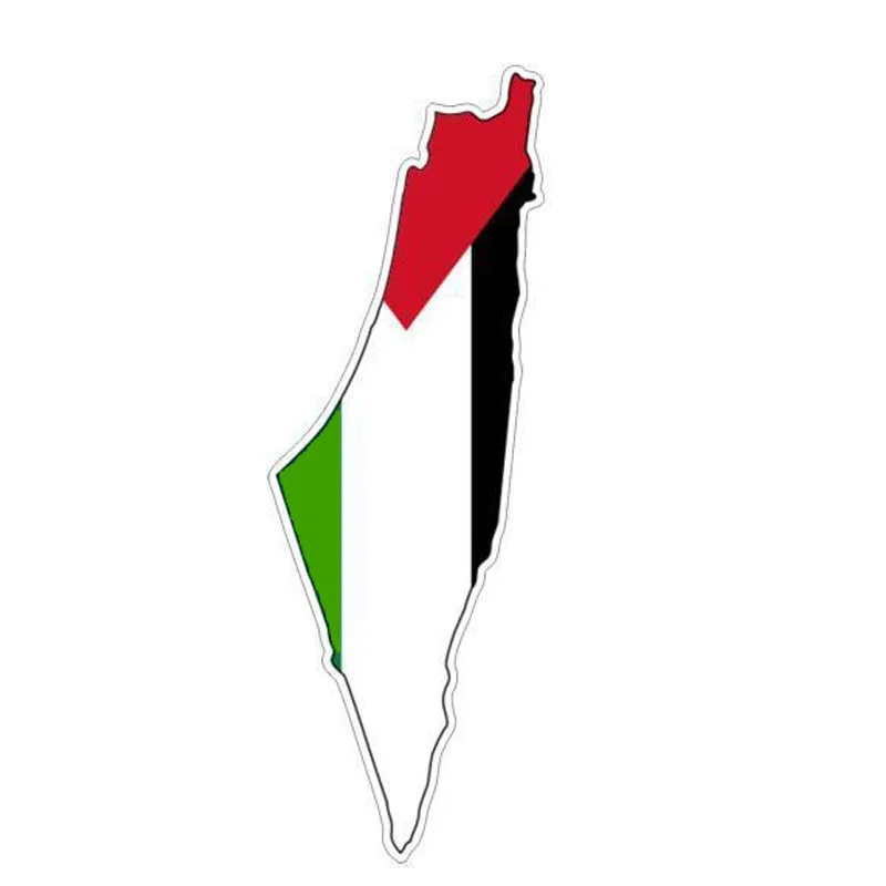 Palestína Gazza Židia Vlajka mapa s nálepkou na auto vodotesný nálepkový notebook motocykel automatické dekorácie príslušenstvo PVC, 12cm*4 cm