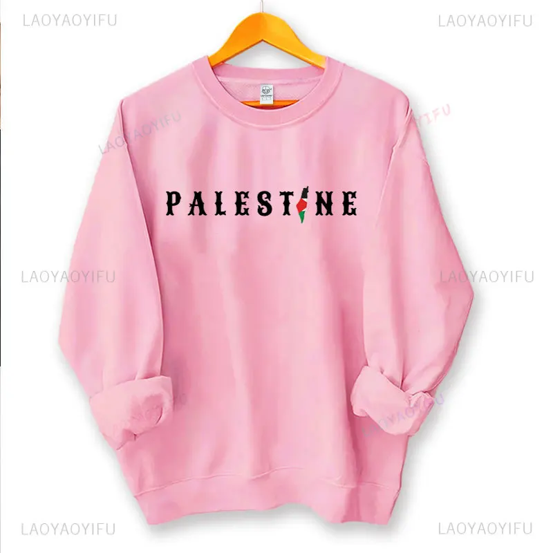 Palestína mikiny vlajka Grafické posádky posádky Gaza Solidarity Tirt Stunt s palestínou darček Harajuku unisex mikiny top