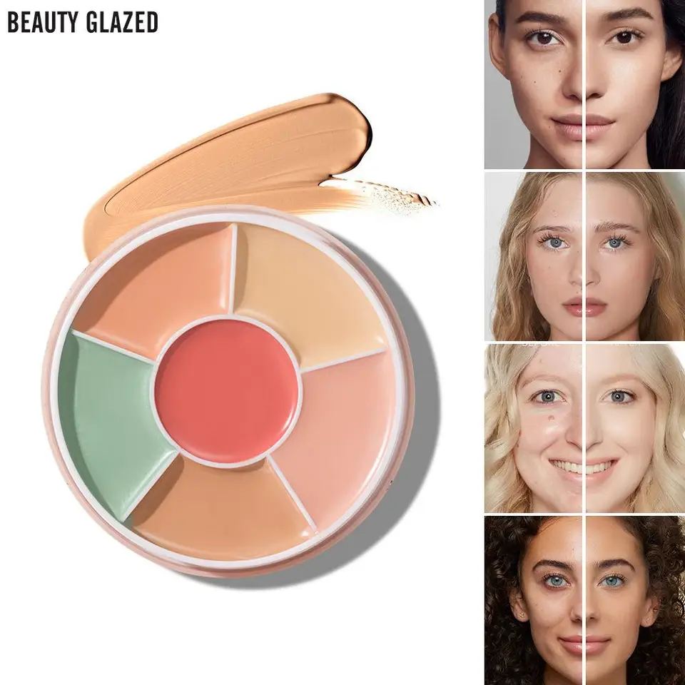 Paleta korektora korektora korektora Tmavé kruhy kompatibilné so základným make -upom tmavým kruhovým korektorom palety make -up