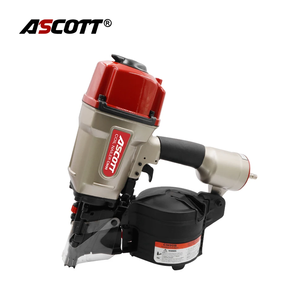 Paletová výroba Coil Nailler CN90B pre strešnú dosku drevené drevené pracovné rámy Ochladenie Ochladenie 50-90 mm dĺžky nechty Pneumatic Roll Klint Gun