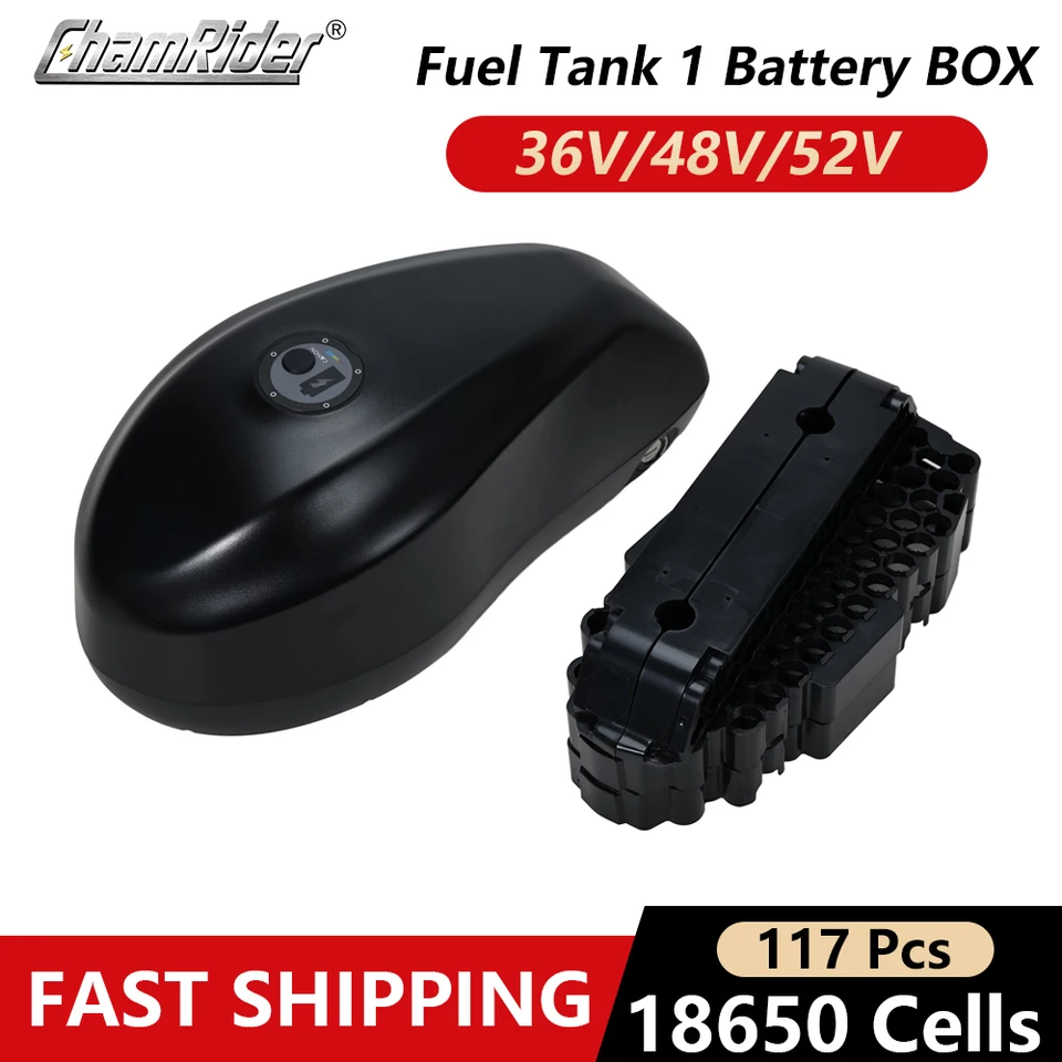 Palivová nádrž Chamrider 1 puzdro na batériu 48 V Elektrický bicykel batériu 36V Ebike Downtube Box 52V 13S9P 18650 Cells 21700 13S7p