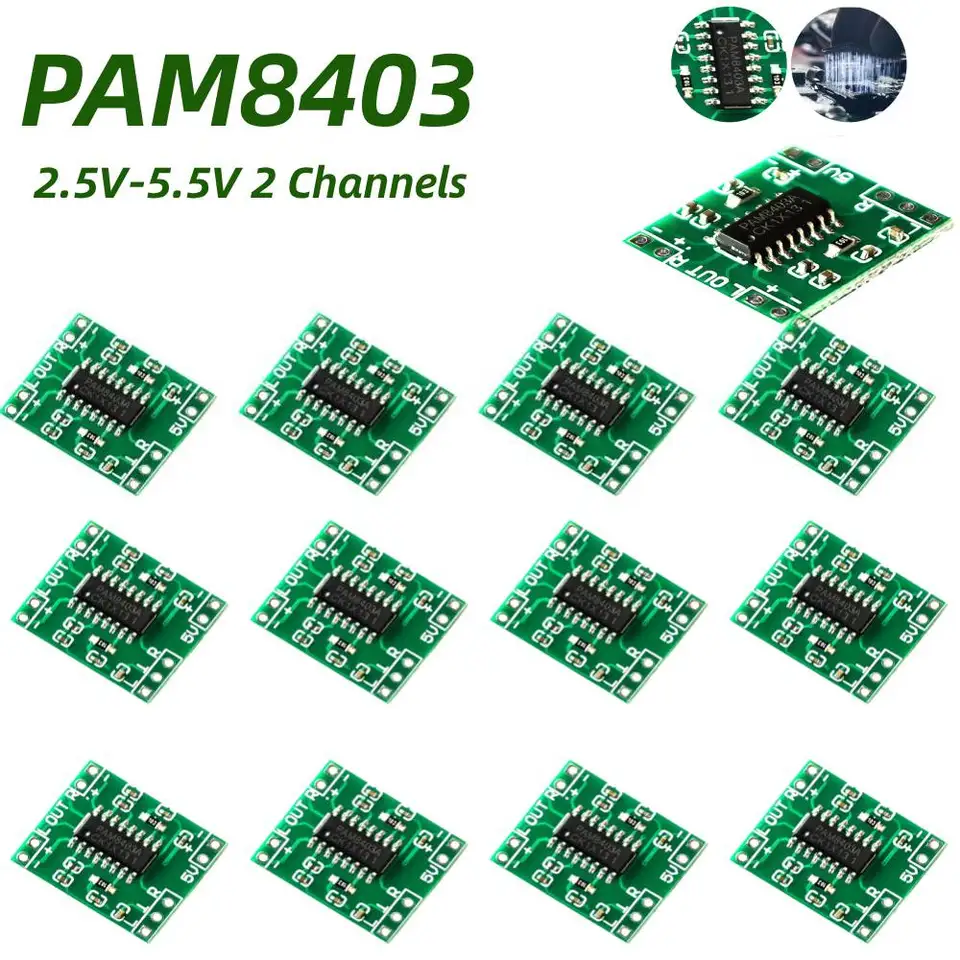 PAM8403 Super Mini Digital Amplifier doska 2.5V-5,5V 2 kanály Digitálny zvukový zosilňovač modul 2x3W USB napájací zdroj pre Arduino