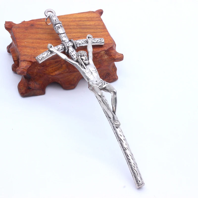 Pamiatky cirkvi Ježiš na stánkovom kríži kríž Crucifix Antique Home Chapel Decor Made z vysoko kvalitnej zliatiny