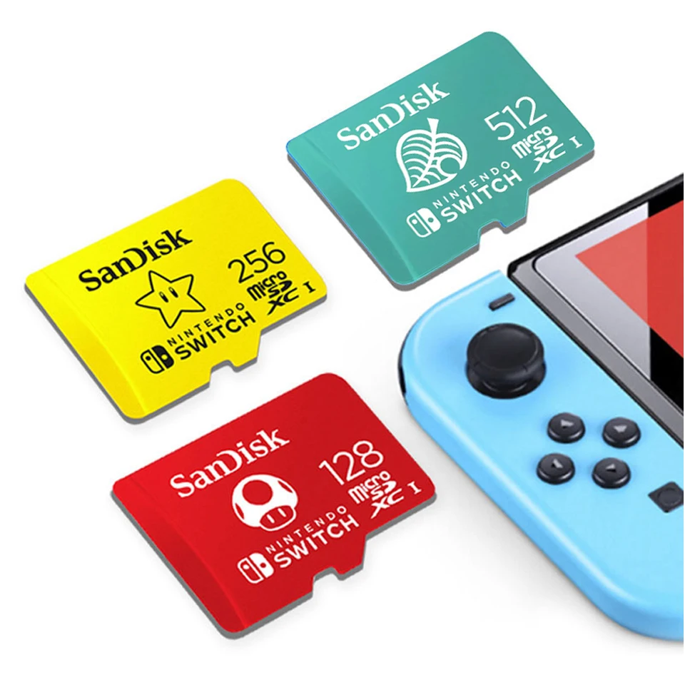 Pamäťová karta sandisk s nintendo-licencované pamäťové karty 128 GB 256 GB 512 GB pre Nintendo Switch Microsdxc High Speed ​​High Speed ​​Herba Card