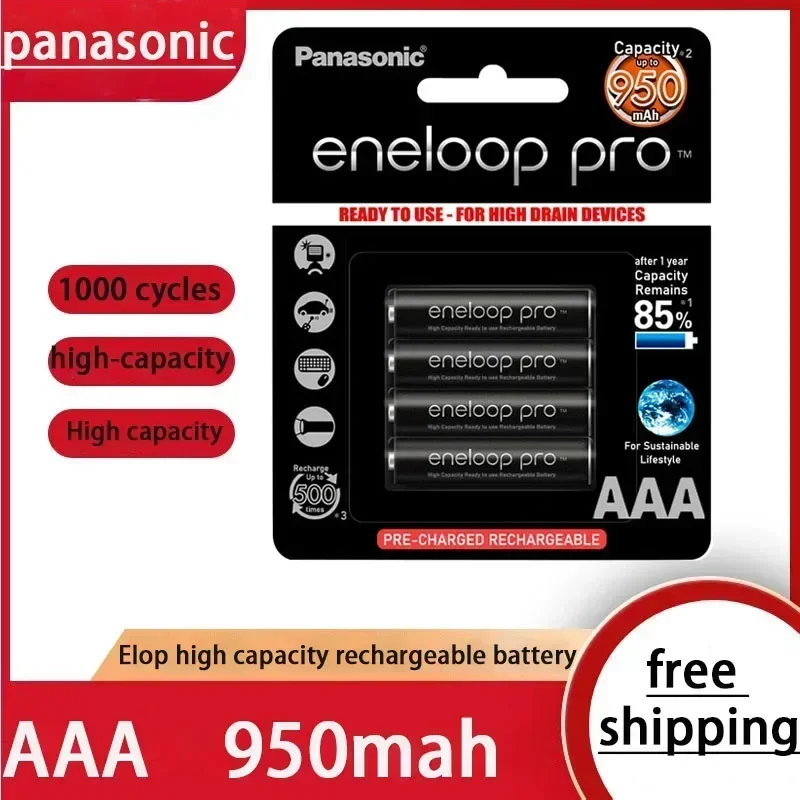 Panasonic Original ENELOOP PRO 950 mAh AAA batéria pre hračkárstvo baterky vopred vysokokapacitné nabíjateľné batérie