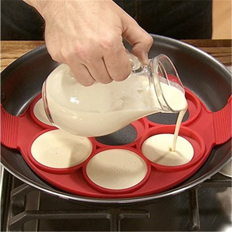 Pancake výrobca vaječných prsteňov Nonstick ľahké fantastické vaječné omeleta pleseň kuchynské doplnky varenie náradie Silikón