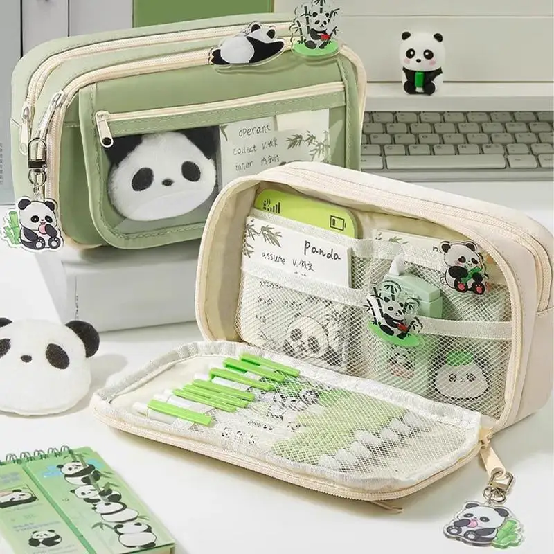 Panda ceruzka puzdro Panda nová veľká kapacita priehľadná taška s taškou na perá s taškou na taške