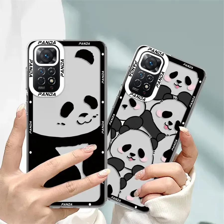 Panda Clear Soft Case pre Xiaomi Redmi Poznámka 11 12 Pro Plus 10 9T 10T 11S 8 Pro 9 Poznámka 10 11 12S Telefónne kryt