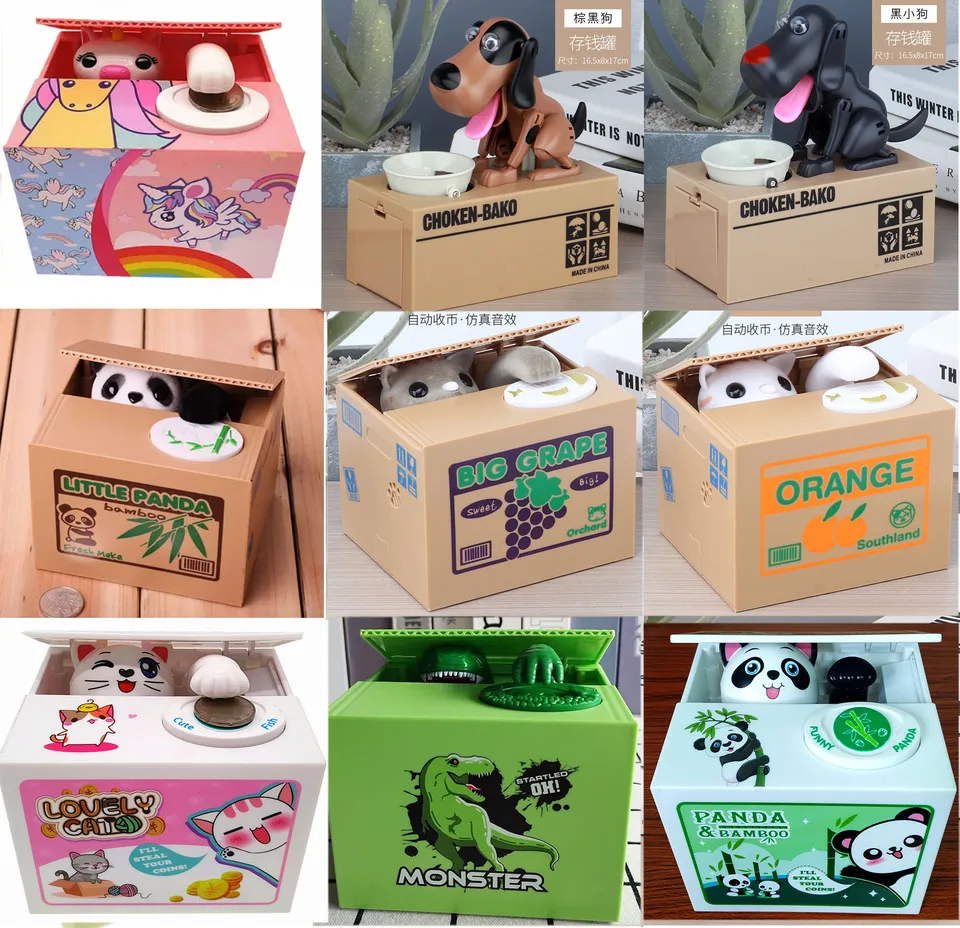 Panda Coin Box Detská banka Banka automatizovaná mačka zlodej zlodej krabičky hračky pre deti pre deti Piggy Praje