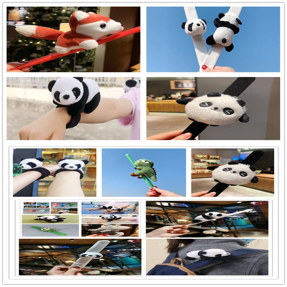 Panda, mačka, psie pp pp plnené plyšové zvieracie hračky s ručným pásom