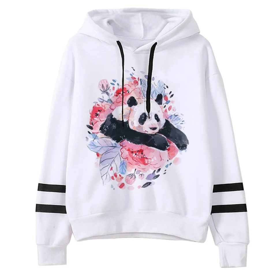 Panda mikina vzorový anime sveter Grafické oblečenie pre dospievajúcich moderných štýlov Dámske stopy po tlačenom dizajne dizajnér