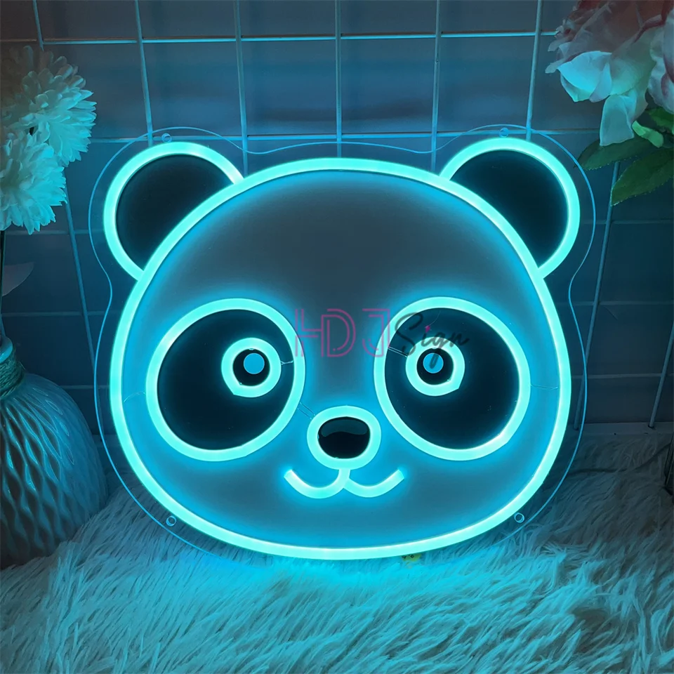Panda Neon LED Sign USB UV 3D Consote Room Wall Decor Decor Night Lights Detská izba dekorácia kreatívny darček k narodeninám