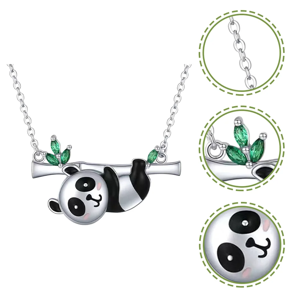 Panda náhrdelník samica náhrdelníkov reťaz kosti reťaz Personalizovaný šterlingový strieborný kov Deň matiek