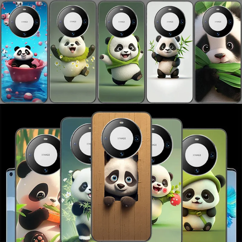 Panda roztomilé zručnosti telefónny puzdro pre Huawei P40 Lite P50 Pro P30 P20 P10 Y5 Y6 Y7 Y9 2019 Mate 30 20 Pro 10 Lite Cover