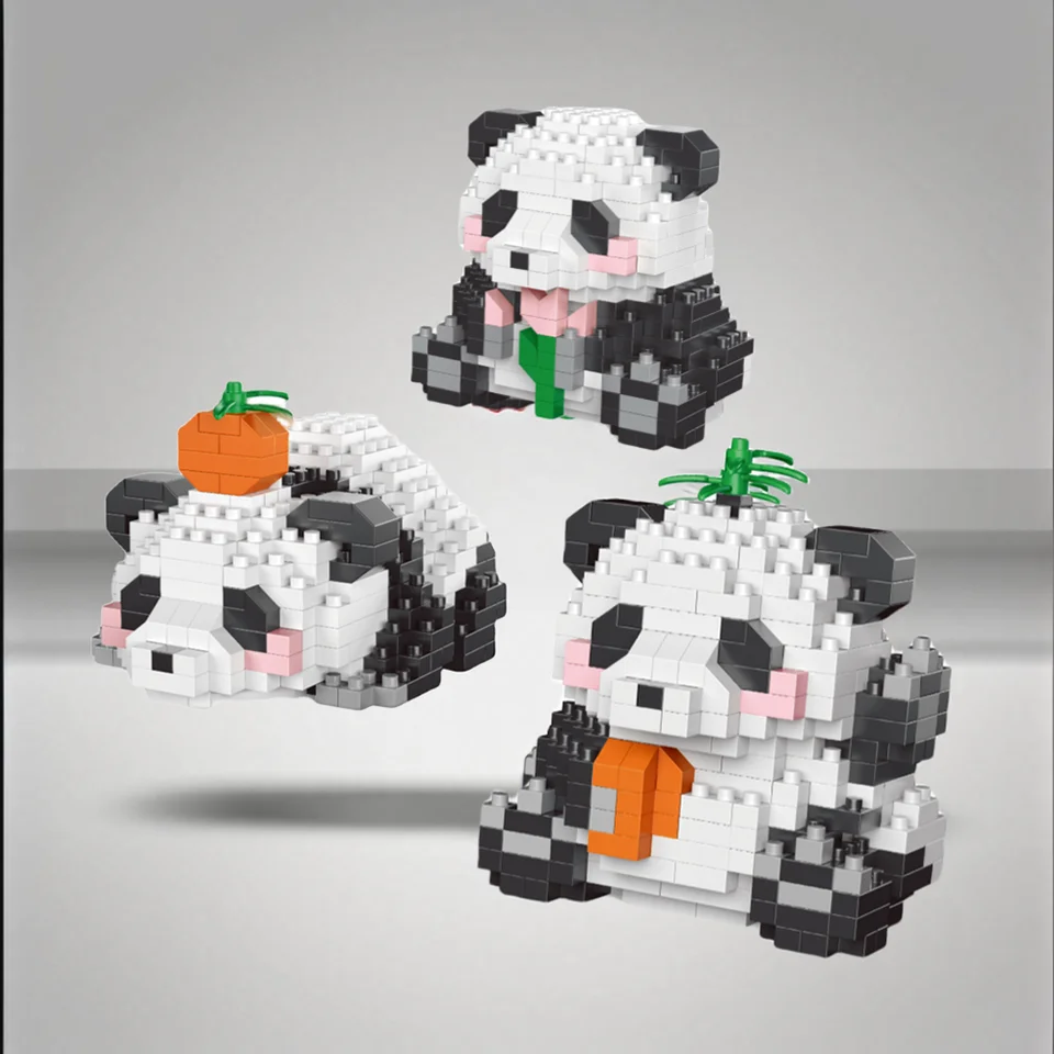 Panda s tematikou Micro Mini Building Blocks Toy: Cute Panda pre deti, vynikajúce darčekové hračky pre interakciu s rodičom a dieťaťom