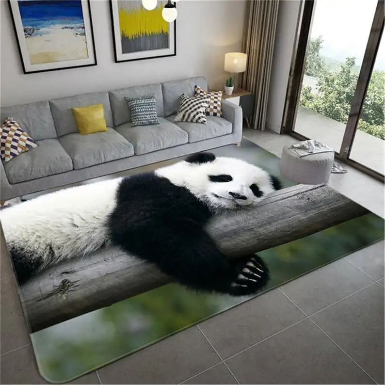 Panda tlač bambusový vzorový dvere rohože