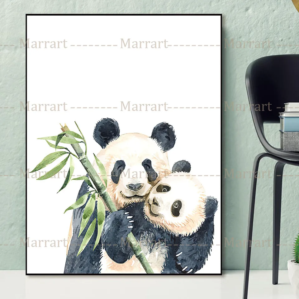 Panda Unicorn, Giraffe, Koala, Rodinné rodičovské umelecké obrázky Domáce dekorácie nástenné umenie plátno maľba maľba detských detí plagát