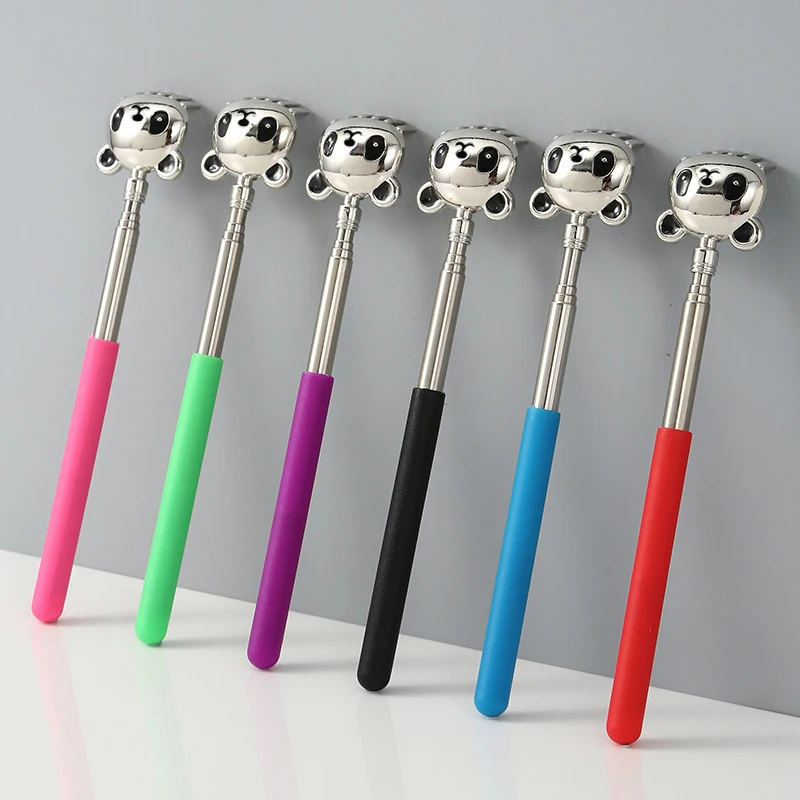Panda šesť zubov z nehrdzavejúcej ocele Back Scratcher Teleskopický zadný svrbenie Maságer prenosný pre domácnosť starého muža