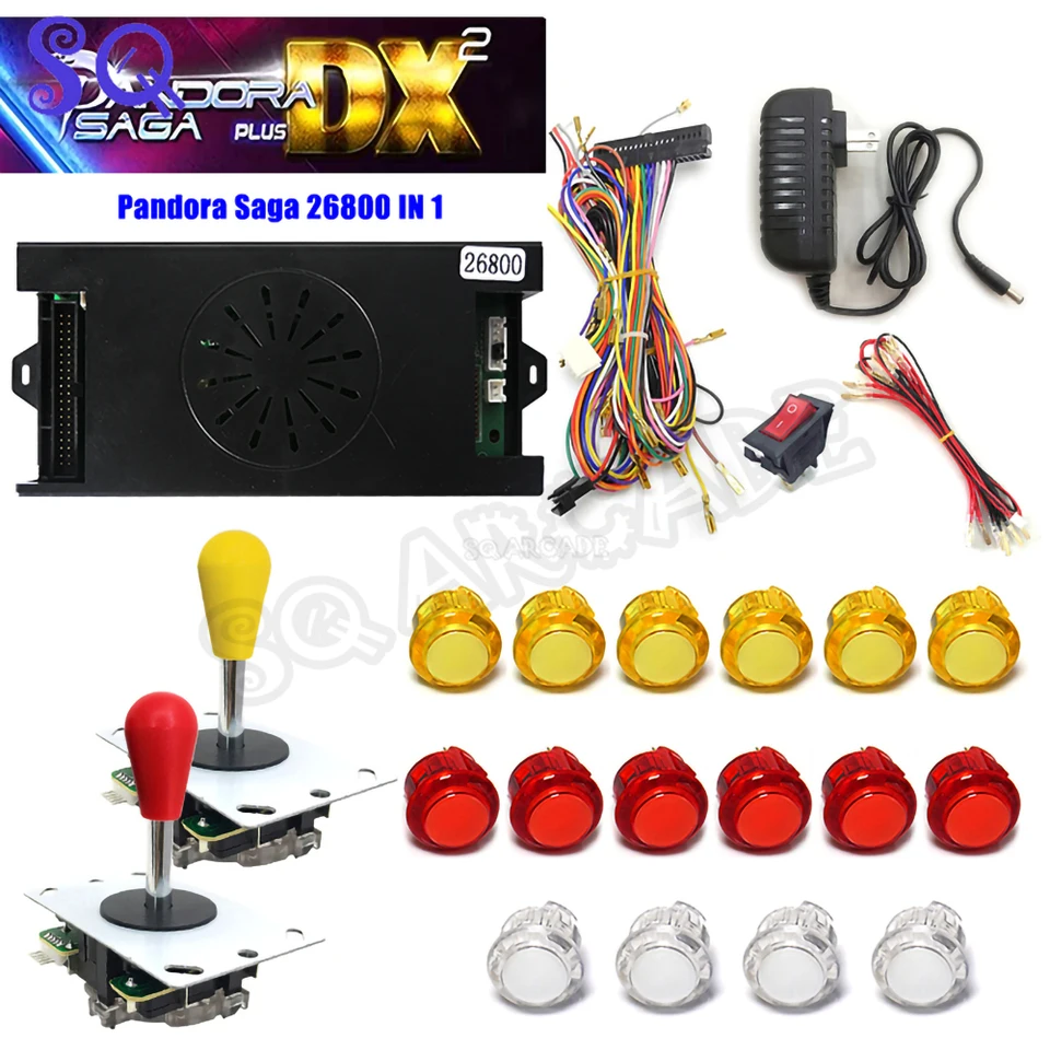 Pandora Saga DX2 Box 26800 v 1 DIY Kit 2 Hráč s kópiou sanwa joystick LED tlačidla pre arkádovú hernú konzolu skrinku