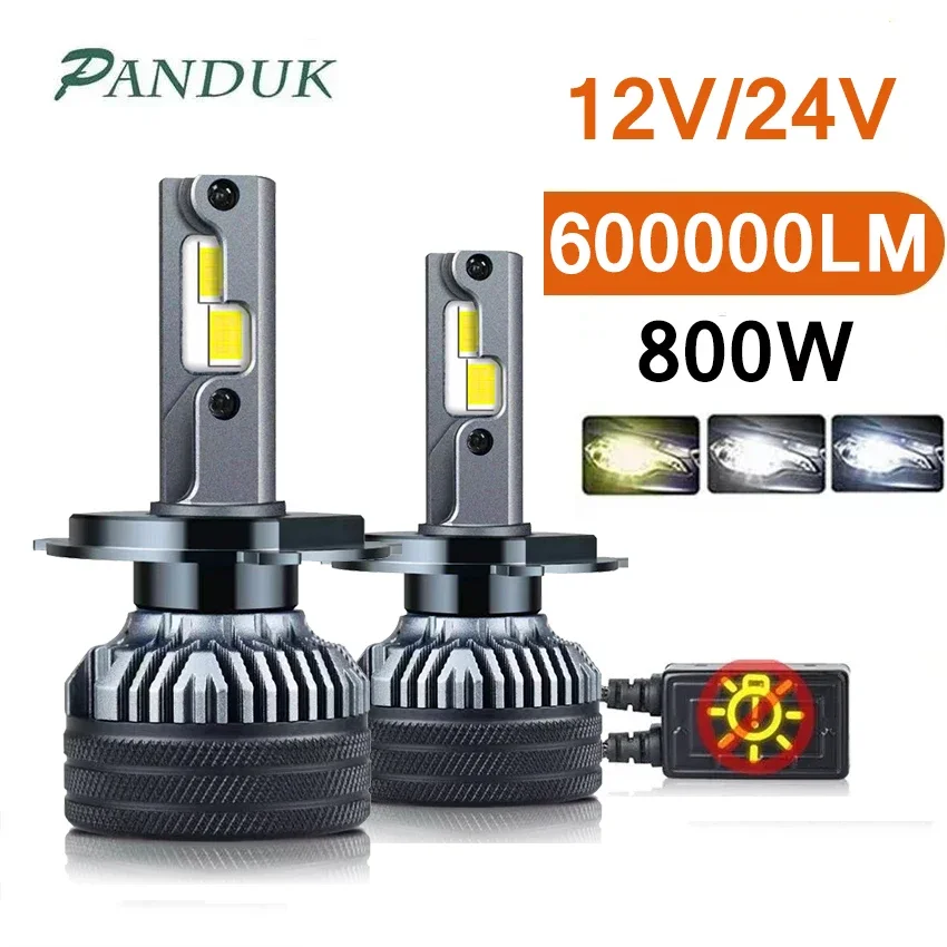 Panduk 600000LM 800W H7 H4 LED CANBUS LIGHT pre auto H1 H11 HB3 9005 6000K HB4 9006 6000K 4300K ​​12V 24 V LED TRACK LED svetlomet.