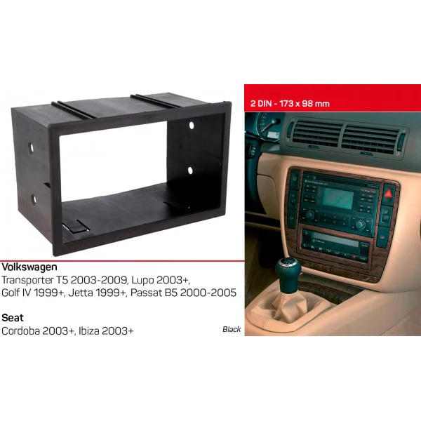 Panel automobilu Fascia pre Volkswagen VW Golf IV 1999+, Jetta 1999+, Passat B5 2000-2005 Dash Kit Instant FACIA Console Plate Adapter