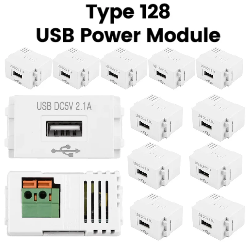 Panel nabíjania mobilného telefónu 128-type napájacieho modulu USB 220V Socket 5V Transformátor 2.1a USB nabíjacie napájacie soketové prepínanie