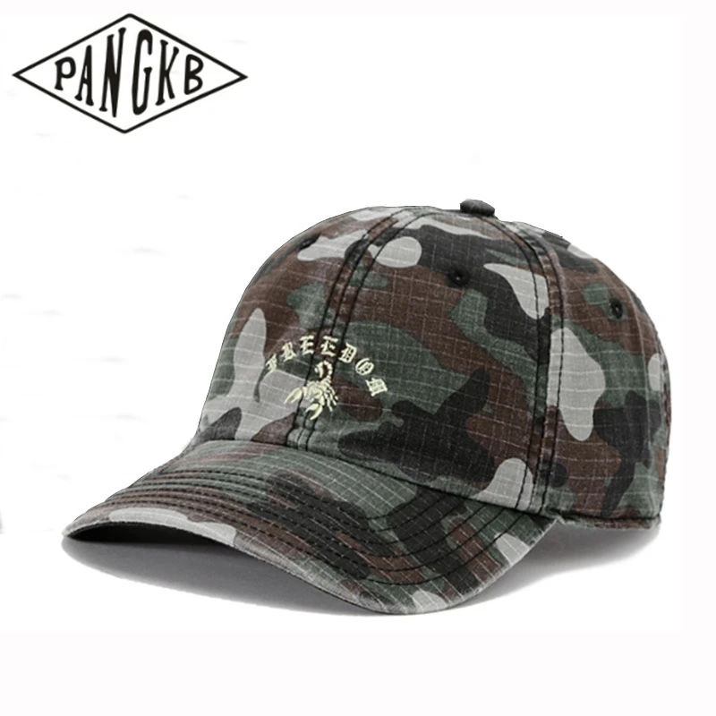 Pangkb značka Scorpion Curved Cap Camouflage Hip Hop Baseball Cap for Men Women Dospelý outdoor outdoor Sun Snapback Hat