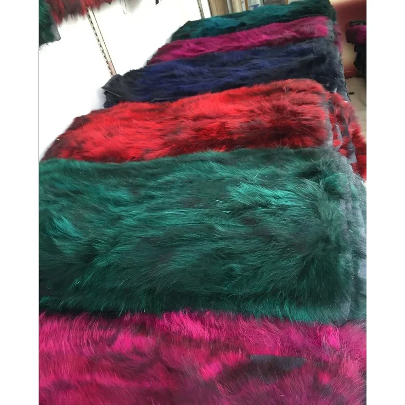 Pani Softex Natural Raccoon Fur Platch Patchwork Real Raccoon Furt Delate Real Four Plates