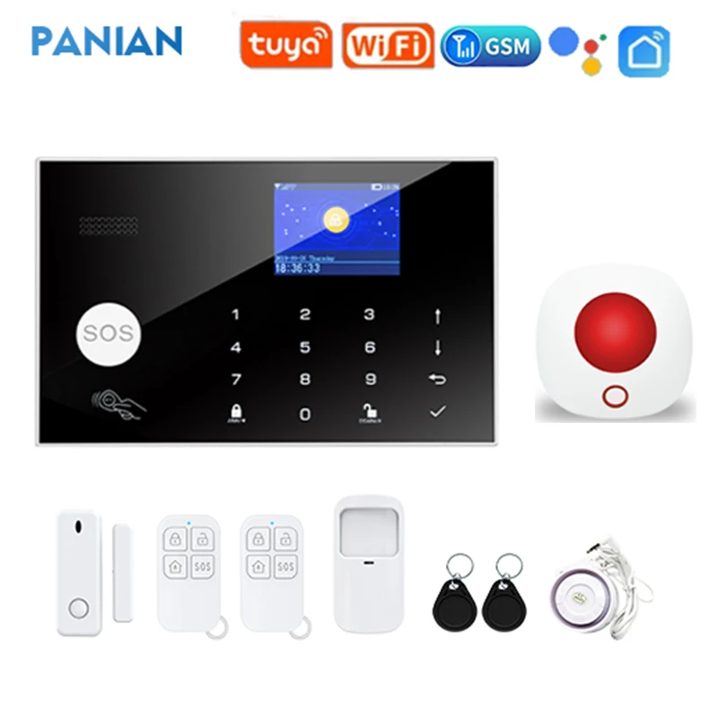 Panian Tuya Smart Life Security Alarm System s WiFi Wireless 433MHz pre domácu a továreň