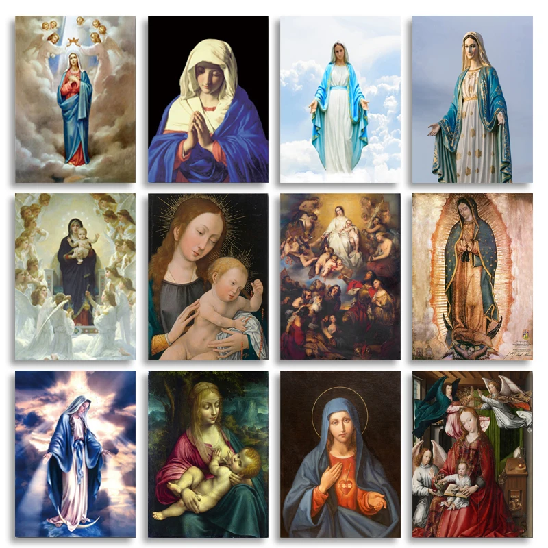Panna Mária z Guadalupe, plátno maľba Panna Mary Wall Art Plagáty a výtlačky zdobia nástenné maľby pre katolícke kostoly Cuadros