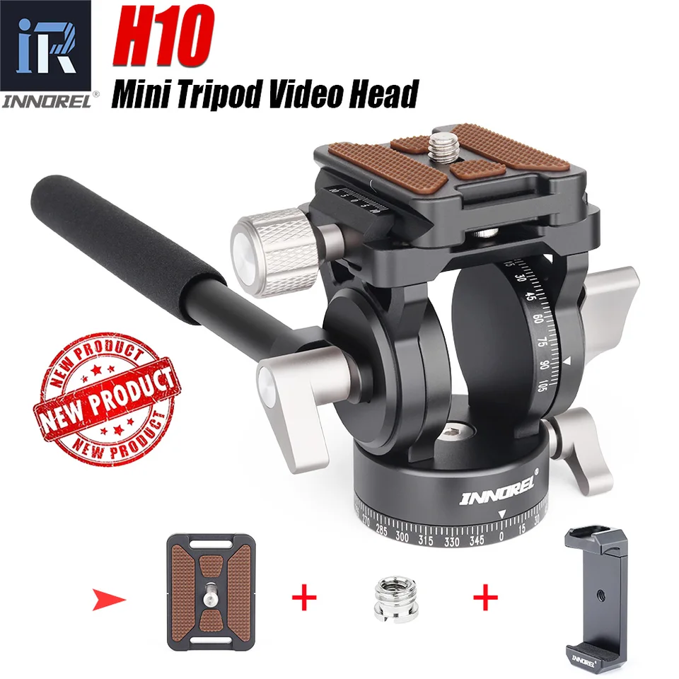 Panoramatická hydraulická tlmiaca statív hlava pre kameru DSLR kamery mobilný telefón Monopod Monopod Slider Prenosná video kvapalina