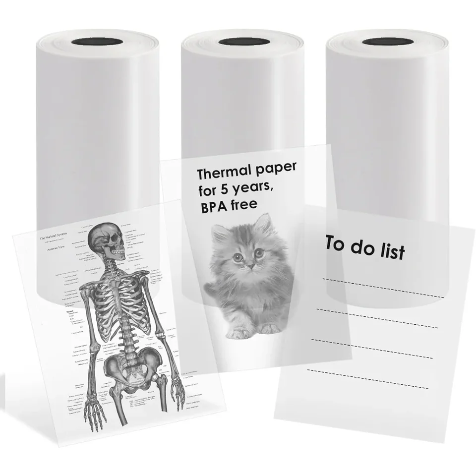 Papier mini tlačiarne priehľadná tepelná nálepka Papier Papier Screpbook Self-Peting Printer Paper Printer Pre fotografie